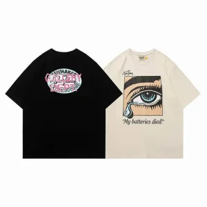 New GALLERY DEPT Tear Print Gold Powder Slogan T-Shirt