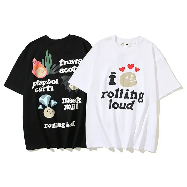Kanye BP Graffiti Puff Print Short Sleeve T-Shirt
