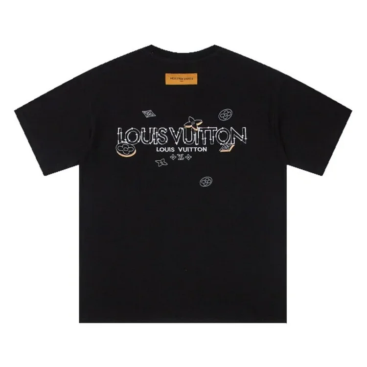 Streetwear LV Embroidered Letter Logo T-Shirt