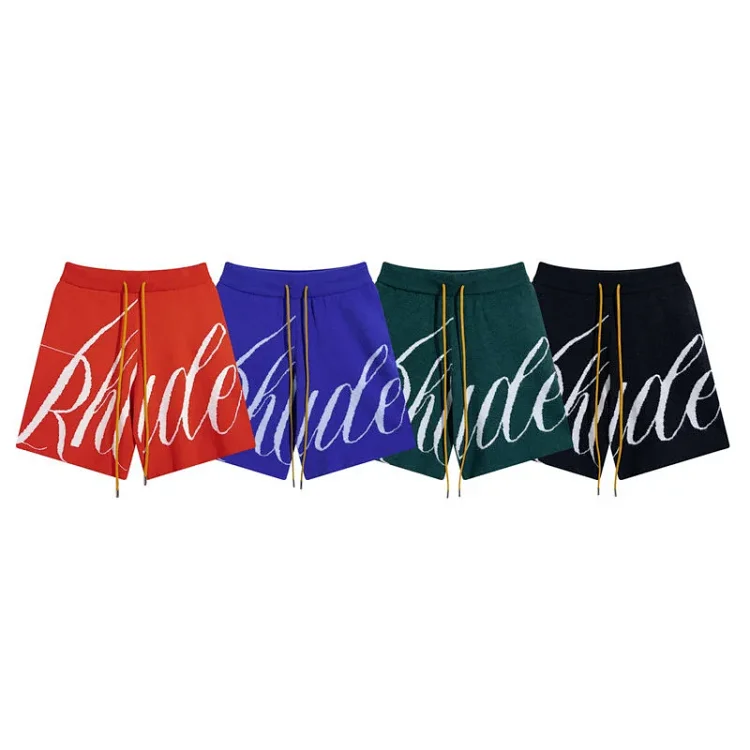 RHUDE Letter Jacquard Knit 5-Inch Shorts