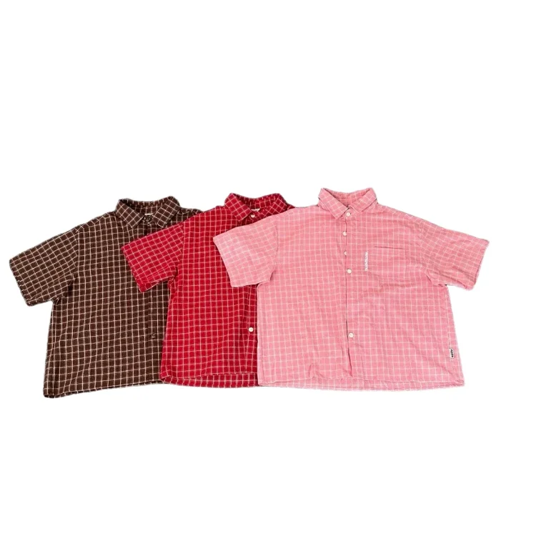 Mertra Plaid Print Short Sleeve Shirt