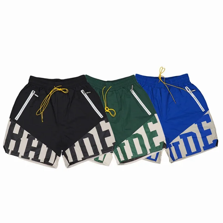 RHUDE Drawstring Color-Block Beach Sports 5-Inch Shorts