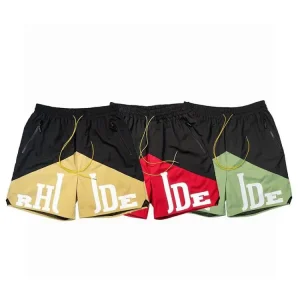 RHUDE Letter Print Color-Block Drawstring 5-Inch Shorts