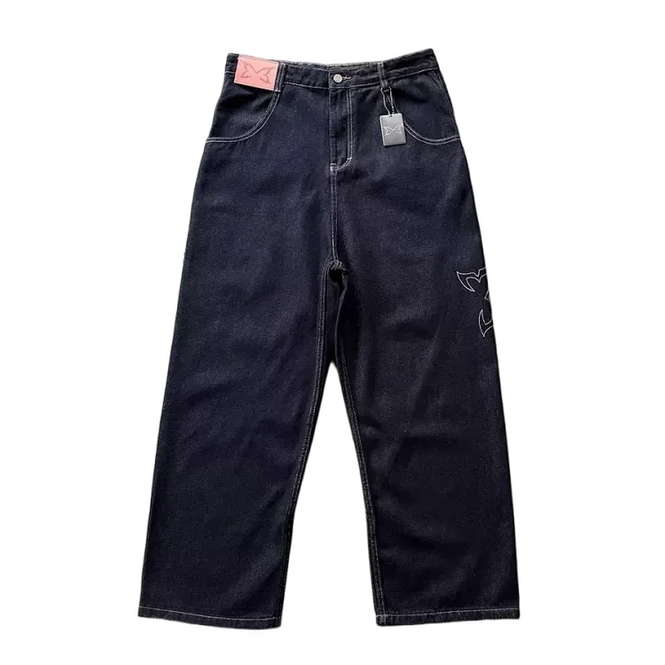 Mertra Embroidered Hip-Hop Straight Jeans
