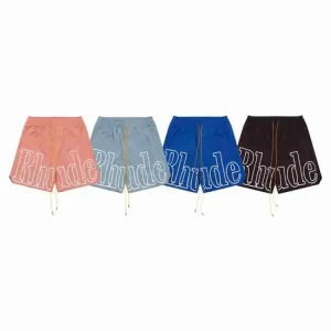 RHUDE Letter Logo Elastic Waist Sports Beach Shorts
