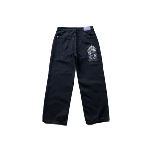 Derschutze Chrome Cool Heavyweight Embroidered Straight Jeans