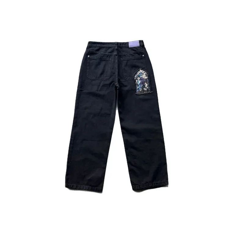 Derschutze Chrome Cool Heavyweight Embroidered Straight Jeans