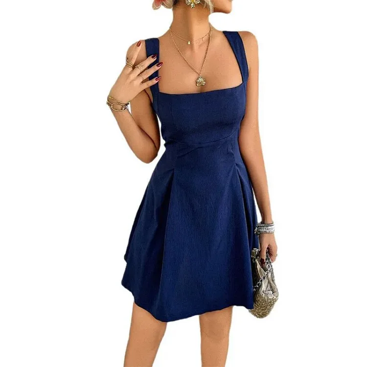 2026 Spring/Summer New Solid Elegant Camisole Dress