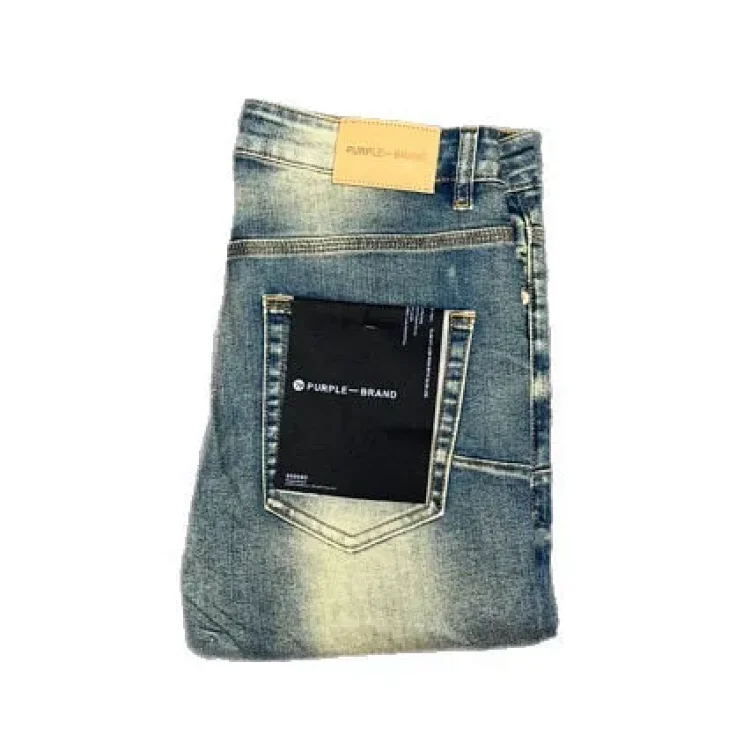Streetwear PU Distressed Ripped Jeans
