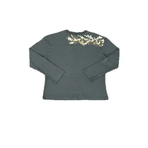 derschutze Plum Blossom Embroidered Waffle Long Sleeve