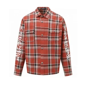 Chrome Hearts New Striped Plaid Patchwork Shirt