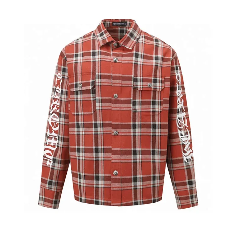 Chrome Hearts New Striped Plaid Patchwork Shirt