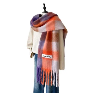 AC Rainbow Mohair Winter Warm Scarf