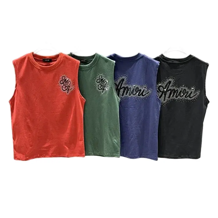 Amri Flocked Silver Foil Letter Tank Top