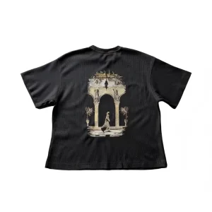 Derschutze Chrome Retro Embroidered Waffle Short Sleeve T-Shirt