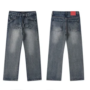 Sp5de Letter Embroidered Jeans