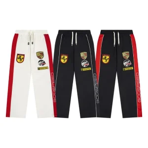 Streetwear GOD Embroidered Color-Block Casual Pants