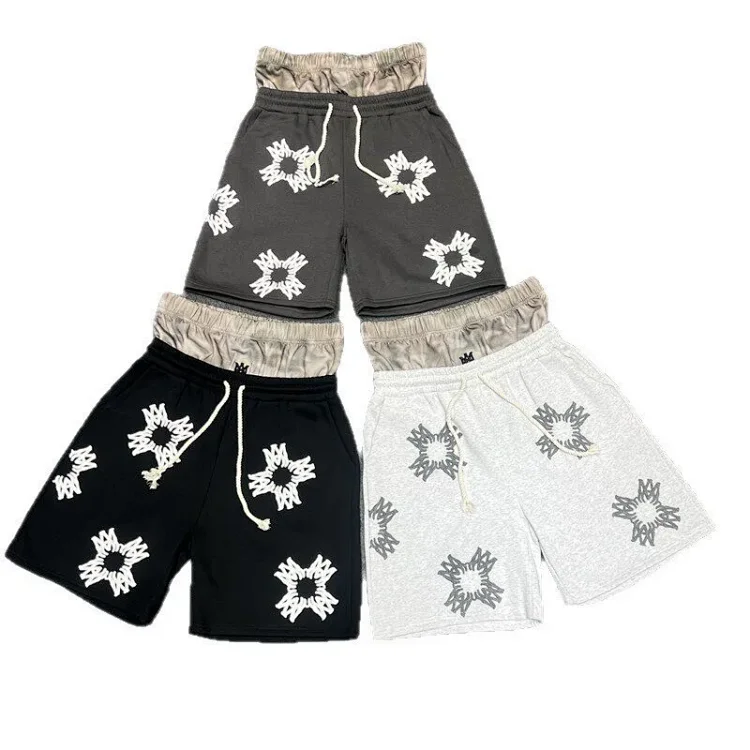 Amri Logo Embroidered Patchwork Mock Layer 5-Inch Shorts
