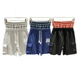 Amri Logo Embroidered Patchwork Mock Layer 5-Inch Shorts
