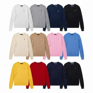 Ralph Lauren Classic Pony Embroidered Cable Knit Sweater