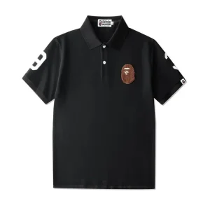 BAPE Stand Collar Short Sleeve Casual T-Shirt