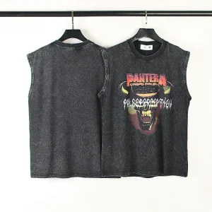Vintage Pantera Bull Print Washed Tank Top