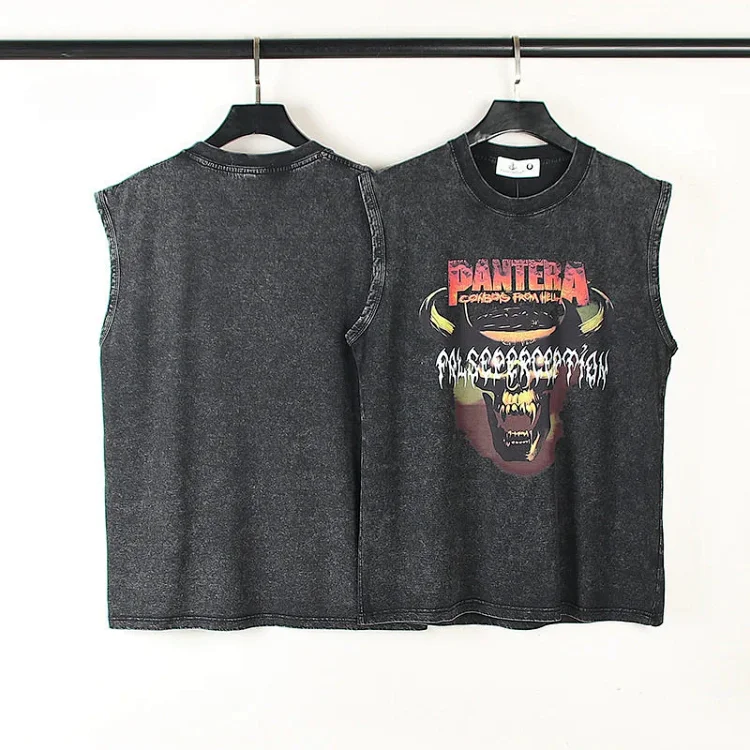 Vintage Pantera Bull Print Washed Tank Top