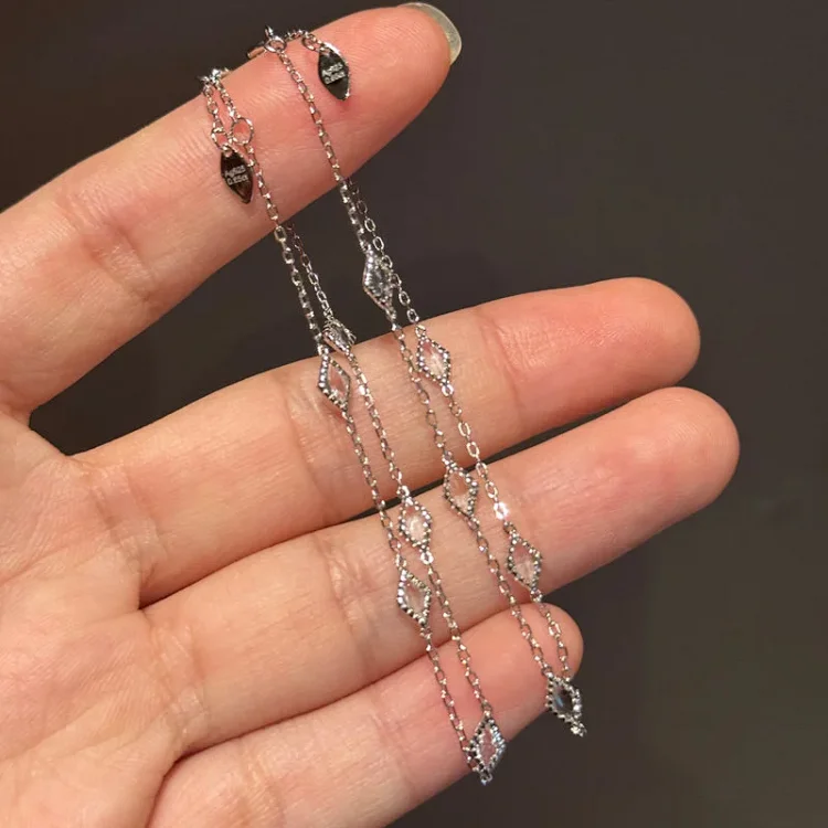 Japanese Jewelry Natural White Crystal Rhombus Dream Bracelet