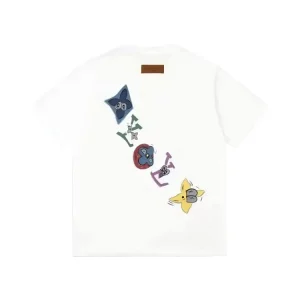LV Letter Print Short Sleeve T-Shirt