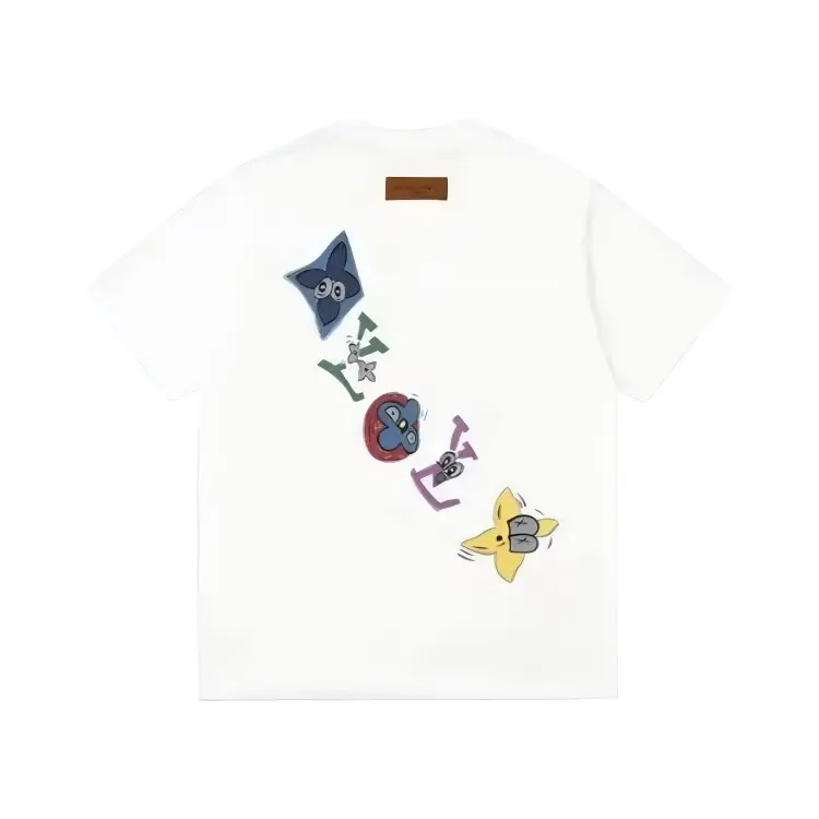 LV Letter Print Short Sleeve T-Shirt