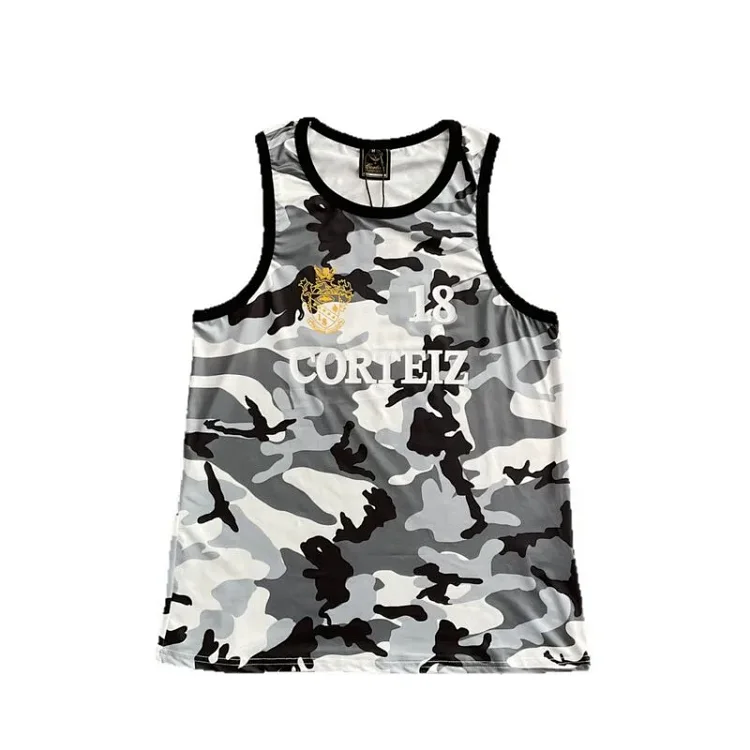 Corteiz Letter Print Camo Tank Top