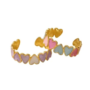 Colorful Dopamine Gradient Heart Open Bangle