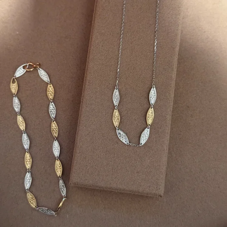 Japanese Jewelry Kara Leaf Pattern Necklace