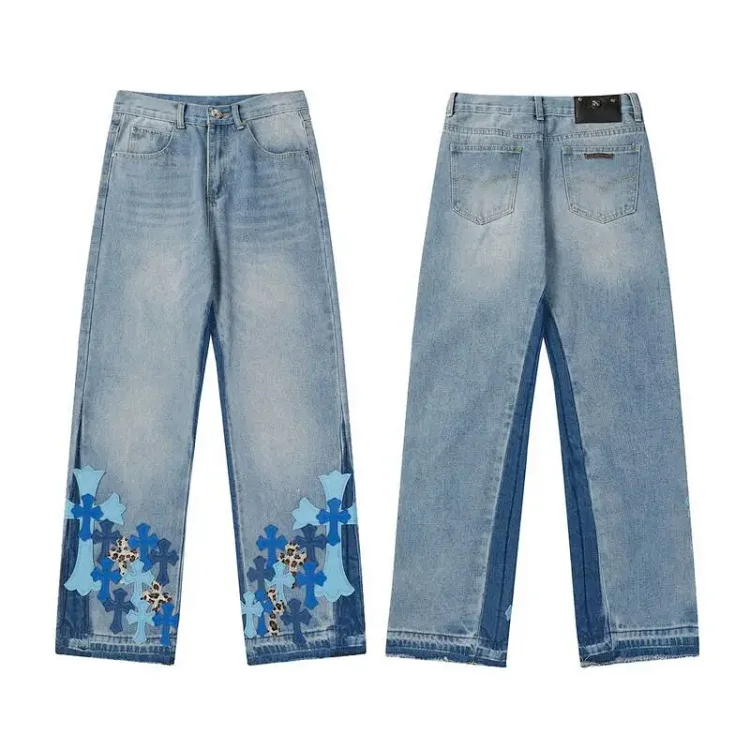 High Quality Chrome Hearts Cross Straight Jeans