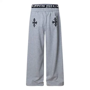 Dark Cross Mock Layer Color-Block Double-Waist Jogger Pants
