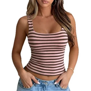 American Hot Girl Vintage Horizontal Stripe Cami