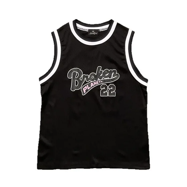 Broken Letter Print Quick-Dry Jersey Vest