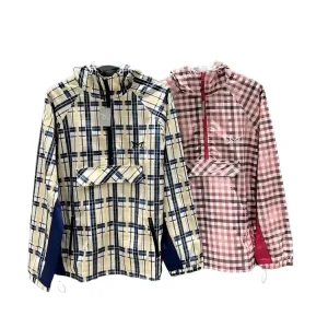 Mertra Embroidered Logo Plaid Hooded Jacket