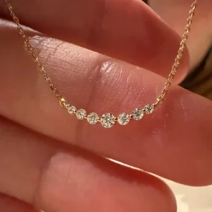 Japanese Jewelry Mini Seven Diamond Smile Necklace