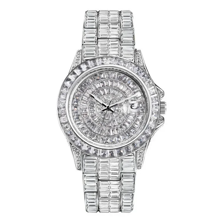 MISSFOX New High-End Zircon Full Diamond Men's Watch