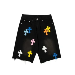2026 Bestseller Chrome Hearts Embroidered Denim 5-Inch Shorts