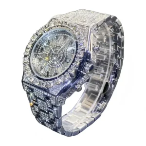 MISSFOX New Full Diamond Arabic Numeral Markers Watch