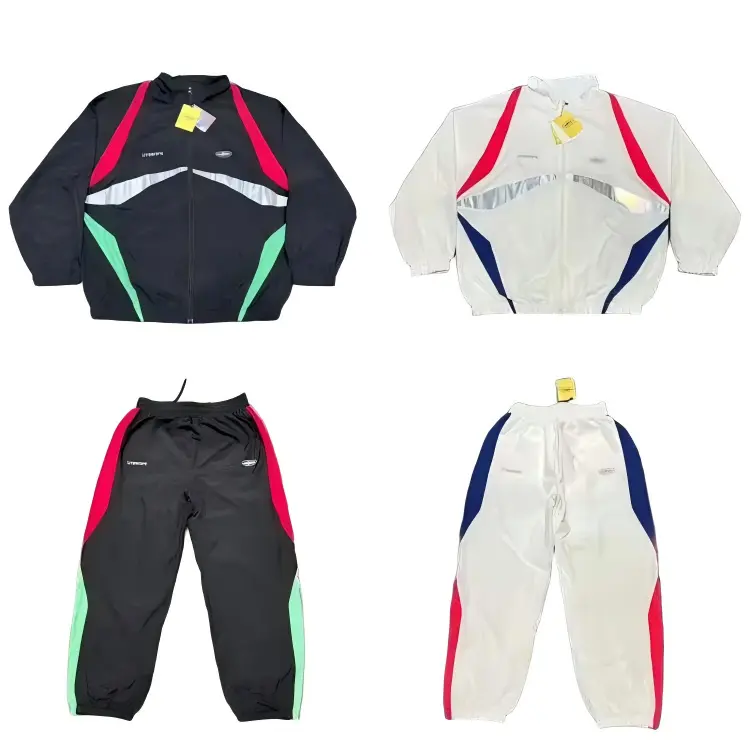 Corteiz Embroidered Patchwork Color-Block Windbreaker Set
