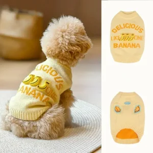 Pet 3D Banana Sleeveless Pullover Sweater