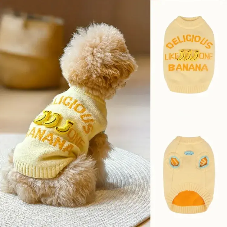Pet 3D Banana Sleeveless Pullover Sweater