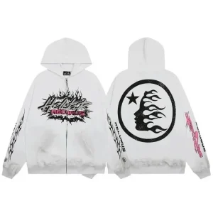 Hell Star Letter Print Hooded Jacket