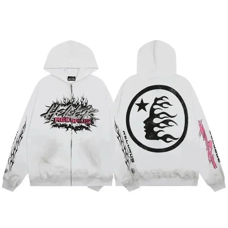 Hell Star Letter Print Hooded Jacket