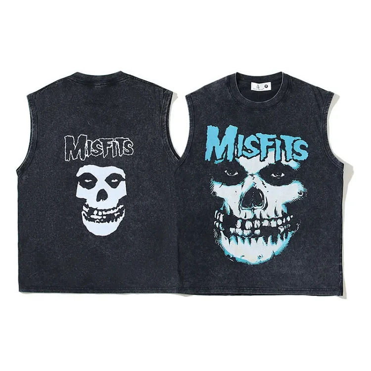 The Misfits Tribute Rock Washed Tank Top
