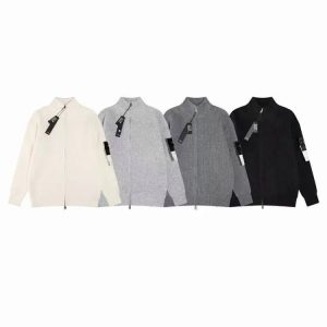 High Quality Stone Thick Zip-Up Warm Knit Jacket