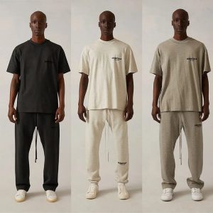 2022SS ESSENTIALS Black Flocked T-Shirt
